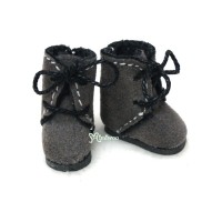 SBB008GRY Middie Blythe 2.2cm Doll Shoes Flocked Boots Grey SBB008GRY Middie Blythe 2.2cm Doll Shoes Flocked Boots Grey